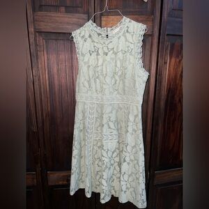 Altar'd State Floral Lace‎ Midi Dress - med mint